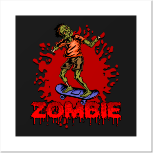 Zombie Skateboarding Posters and Art